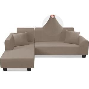 Couch Covers L Shape Sofa Covers Super Stretch 2pcs Sofa Slipcovers for 3 + 3